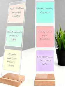 Sorablu Monitor Memo Board 2PCS - Removable Sticky Note Holder for Computer Monitors, Transparent Acrylic Office Desk Accessories, No Screen Damage, Fits Laptops & Desktops|B0FNX8DQR1