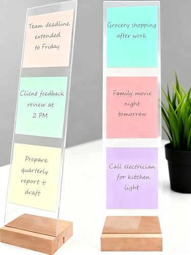 Sorablu Monitor Memo Board 2PCS - Removable Sticky Note Holder for Computer Monitors, Transparent Acrylic Office Desk Accessories, No Screen Damage, Fits Laptops & Desktops|B0FNX8DQR1