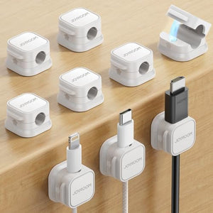 9 Pack Magnetic Cable Clips [Cable Smooth Adjustable] Cord Holder, Under Desk Cable Management, JOYROOM Adhesive Wire Holder Keeper Organizer for Home Office Desk Phone Car Wall Desktop Nightstand|B0CH159ZNT