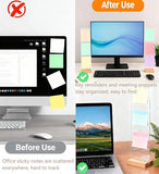Sorablu Monitor Memo Board 2PCS - Removable Sticky Note Holder for Computer Monitors, Transparent Acrylic Office Desk Accessories, No Screen Damage, Fits Laptops & Desktops|B0FNX8DQR1
