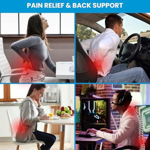 Lumbar Support Pillow for Office Chair, Office Home Essentials,Gifts for Mom,Dad, Back Support Pillow for Car, Chair Cushions,Back Pain Relief Improve Posture,Mesh Cover Double Adjustable Straps|B074C9F45S