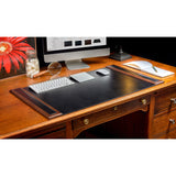 Walnut & Black Leather Desk Pad, 34 x 20