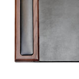 Walnut & Black Leather Desk Pad, 34 x 20